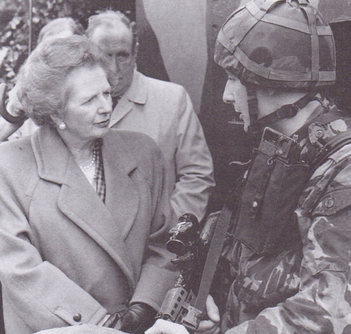 Margaret Thatcher meets her troops in Northern Ireland