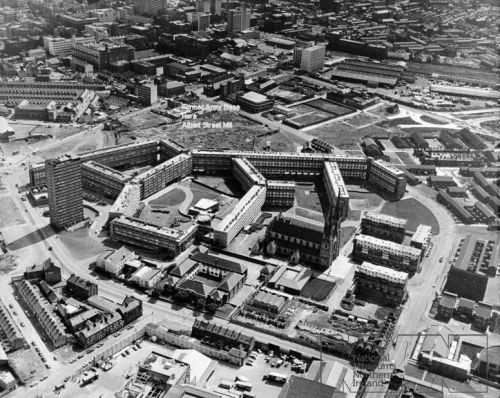 A British military photo of the Divis Flats complex circa 1972/73