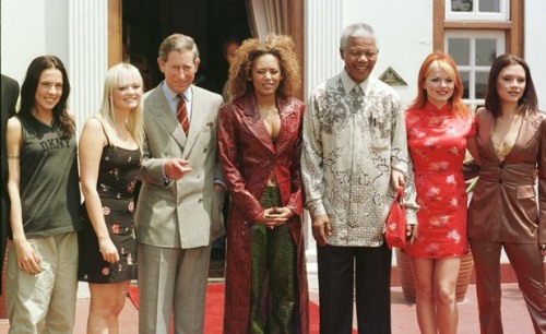 A revolutionary tamed? Mandela with Prince Charles and The Spice Girls