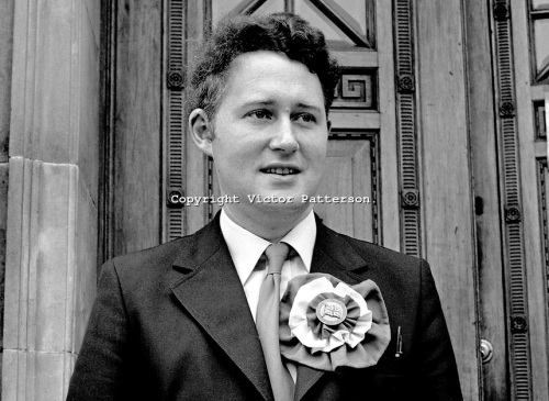 Clifford Smyth, standing as a DUP election candidate for a Sunningdale Assembly seat in North Antrim, Ian Paisley's bailiwick, 1973.