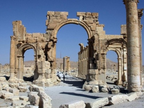 The arch of triumph at Palmyra, destroyed by ISIS